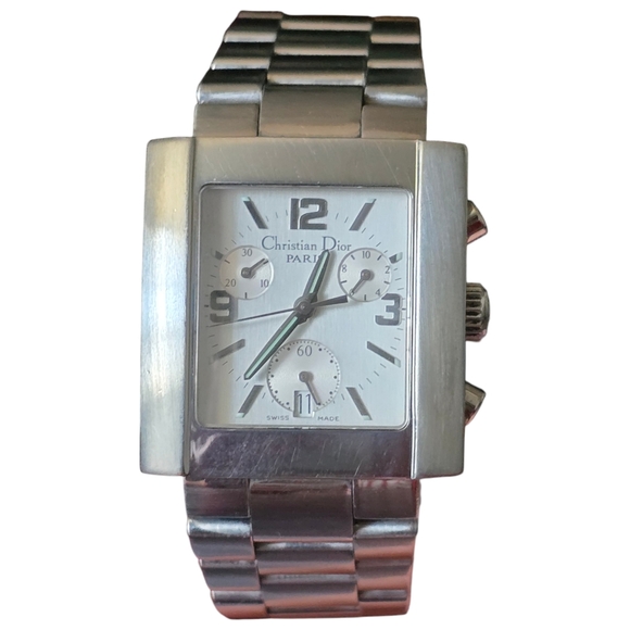 Christian Dior Riva Chronograph Men's Watch D81-100 RARE DS8825 Stainless Steel - Picture 4 of 10